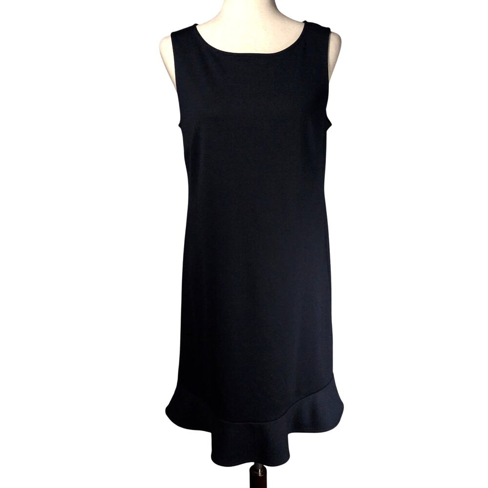 Land's End Navy Blue Sleeveless Casual Dress with Ruffle Flounce Hem Size 10